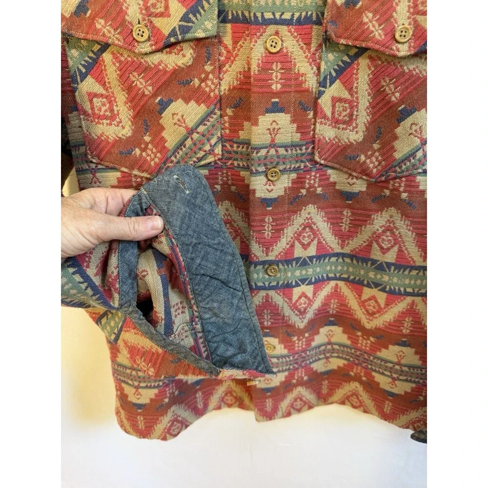 J Crew Shirt  Southwestern Aztec  S Jacquard Blanket  Hiking Y2K